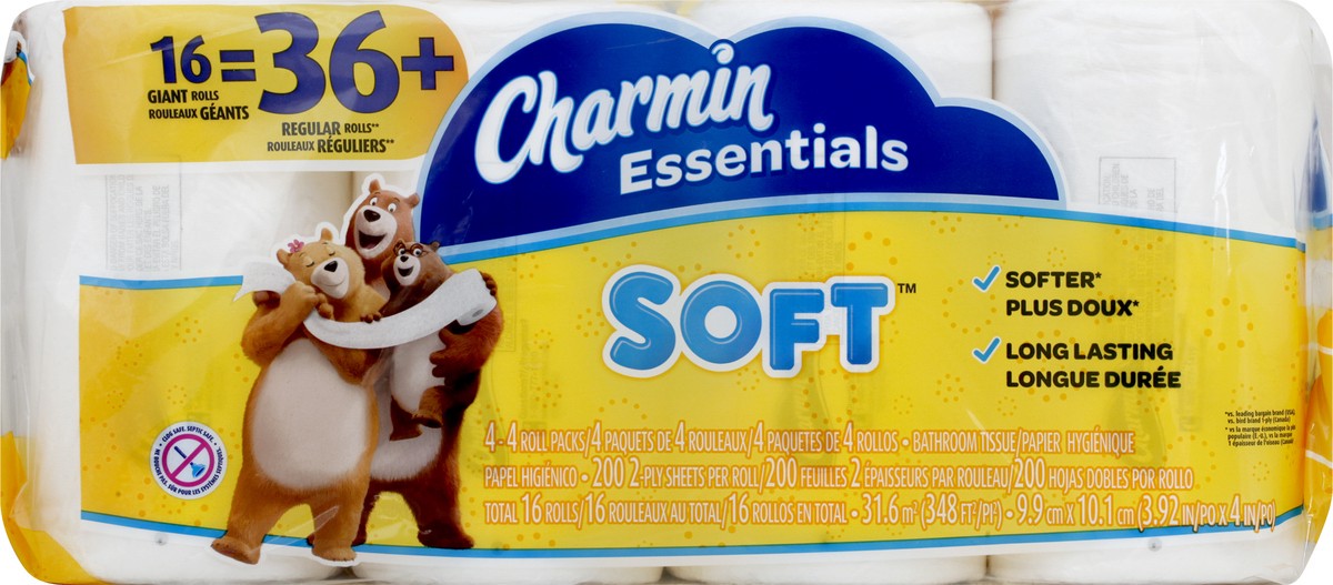 slide 10 of 11, Charmin Giant Rolls Soft Unscented Bathroom Tissue 16 ea, 16 ct