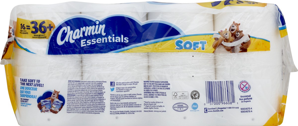 slide 5 of 11, Charmin Giant Rolls Soft Unscented Bathroom Tissue 16 ea, 16 ct