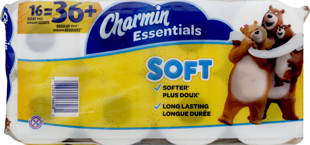 slide 4 of 11, Charmin Giant Rolls Soft Unscented Bathroom Tissue 16 ea, 16 ct