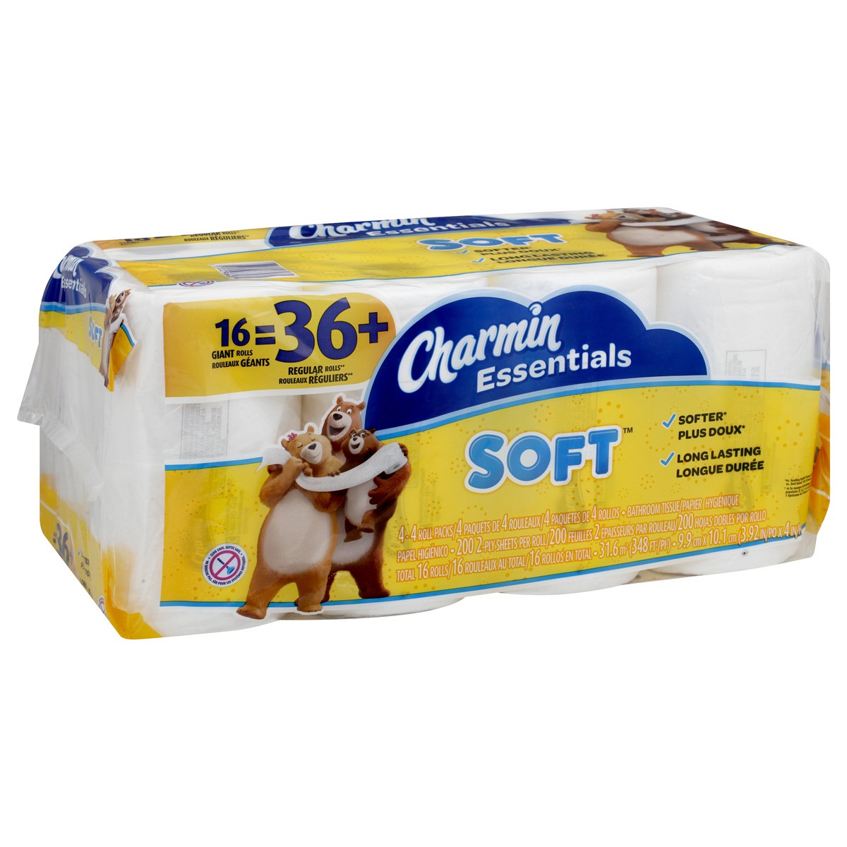 slide 3 of 11, Charmin Giant Rolls Soft Unscented Bathroom Tissue 16 ea, 16 ct