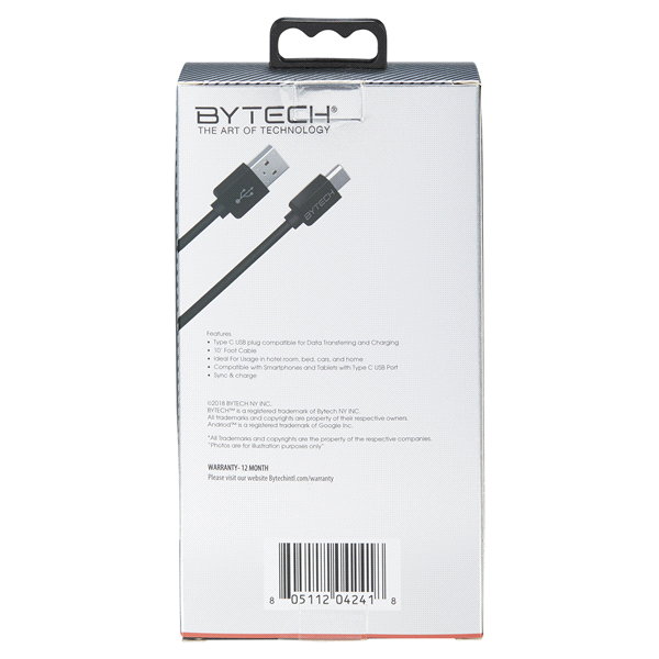 slide 24 of 29, Bytech 10' Heavy Duty C-Type Cable, Black, 10 ft