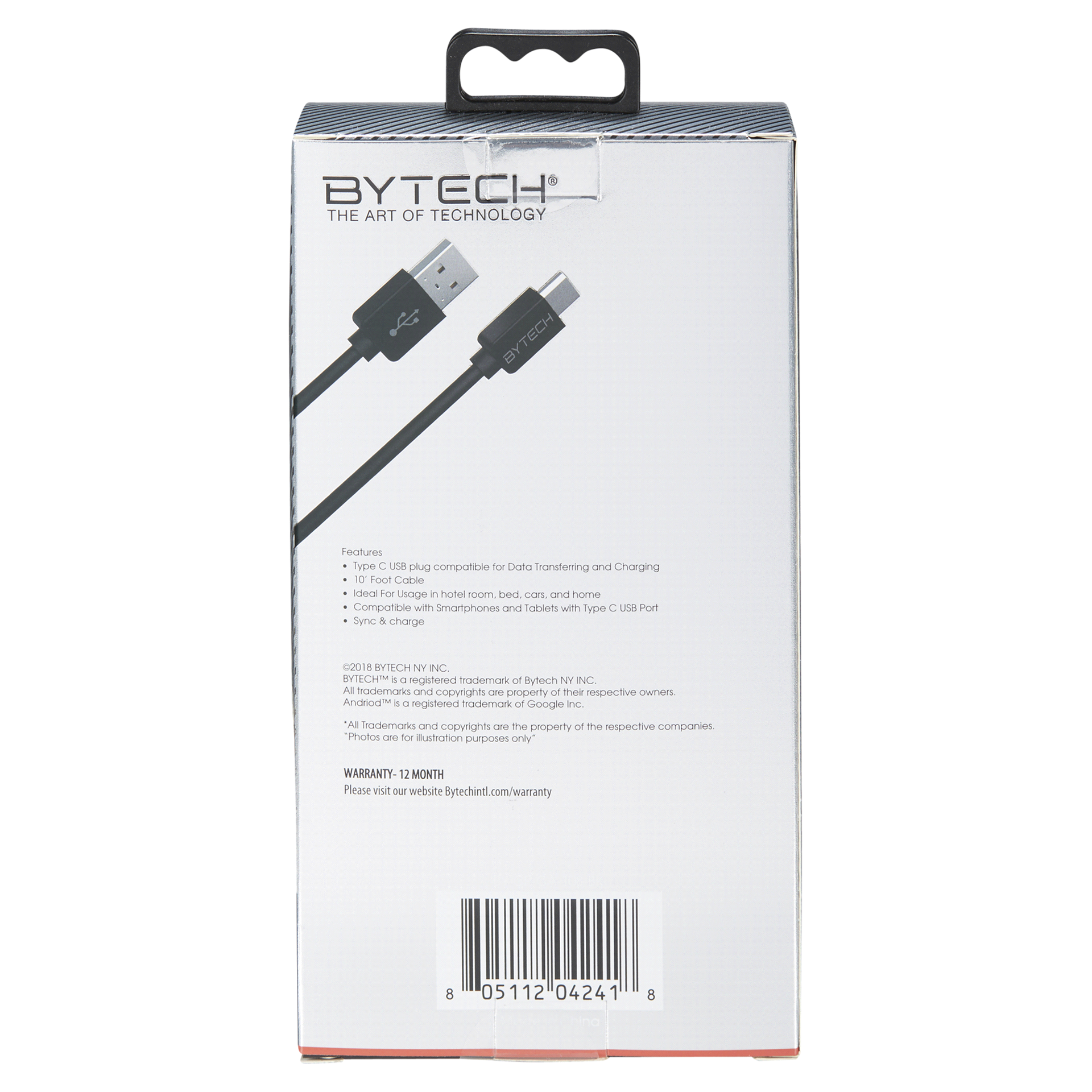 slide 13 of 29, Bytech 10' Heavy Duty C-Type Cable, Black, 10 ft