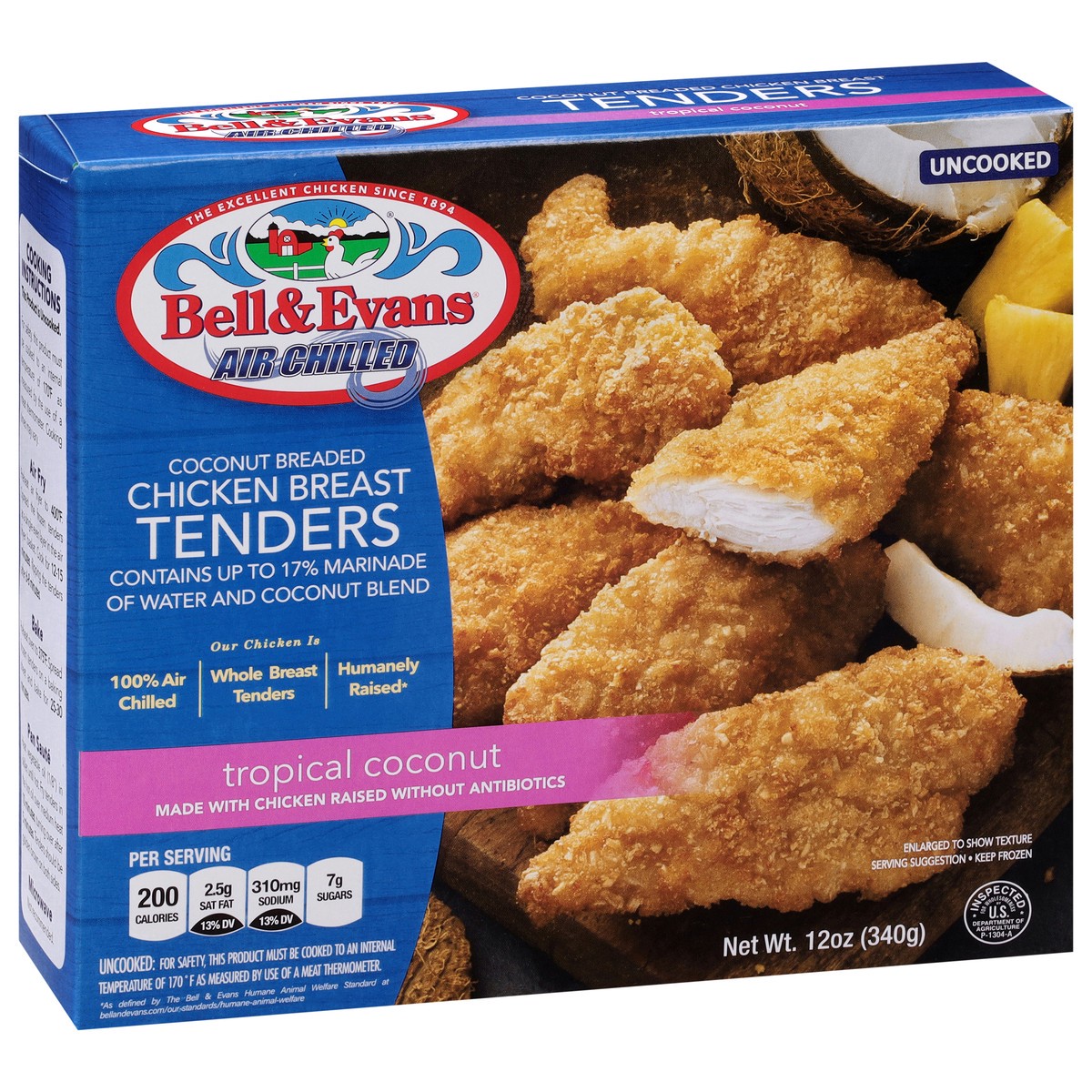 slide 3 of 14, Bell & Evans Coconut Breaded Tropical Coconut Chicken Breast Tenders 12 oz, 12 oz