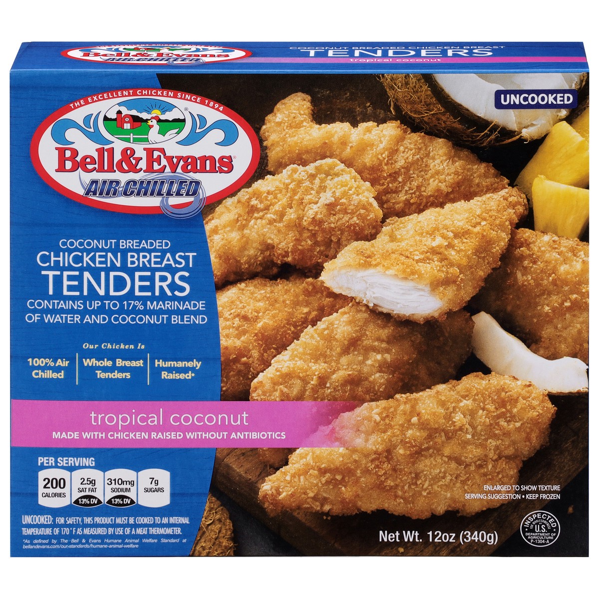 slide 1 of 14, Bell & Evans Chicken Breast Tenders, 12 oz