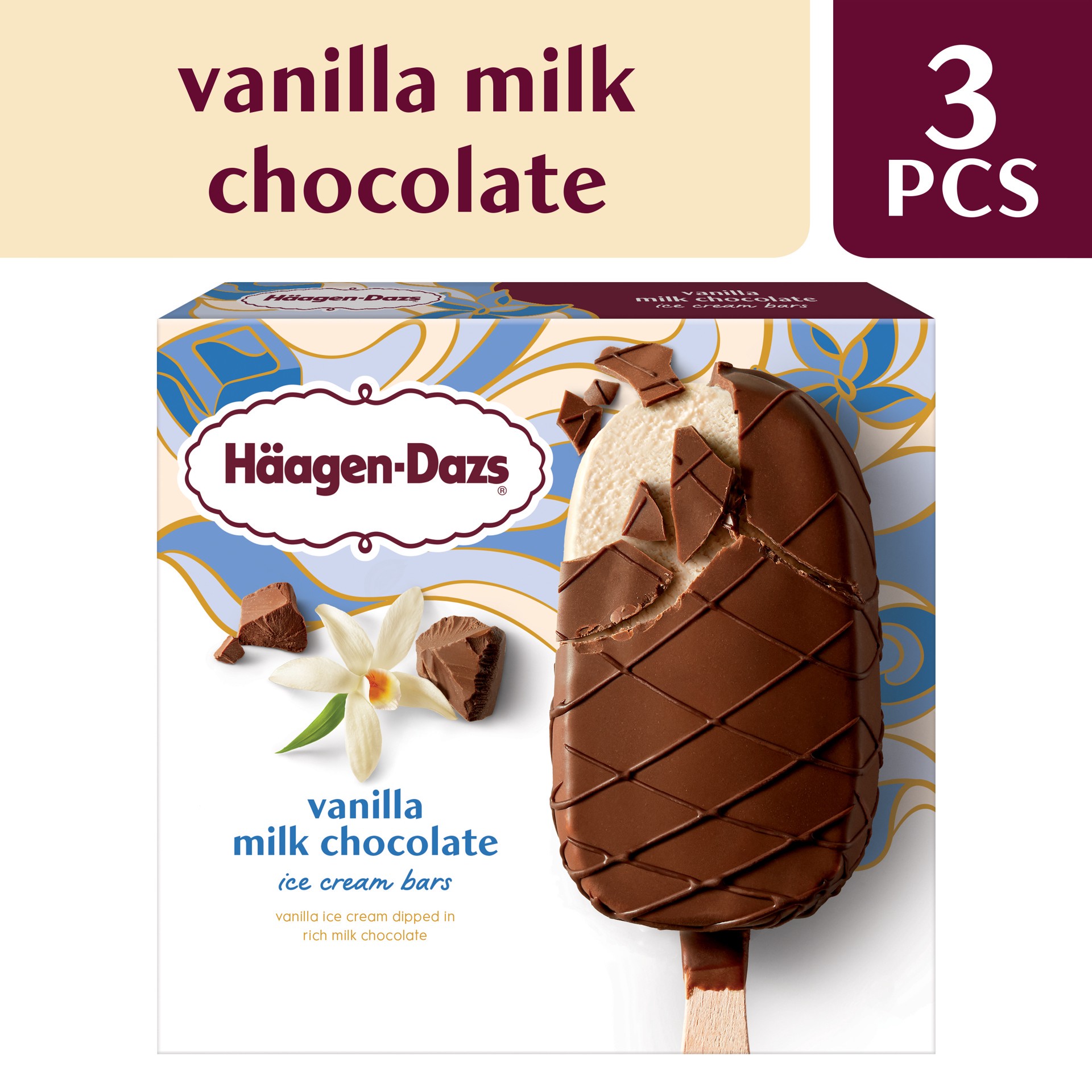 slide 5 of 5, Häagen-Dazs Vanilla Milk Chocolate Ice Cream Bars 3 ea, 3 ct