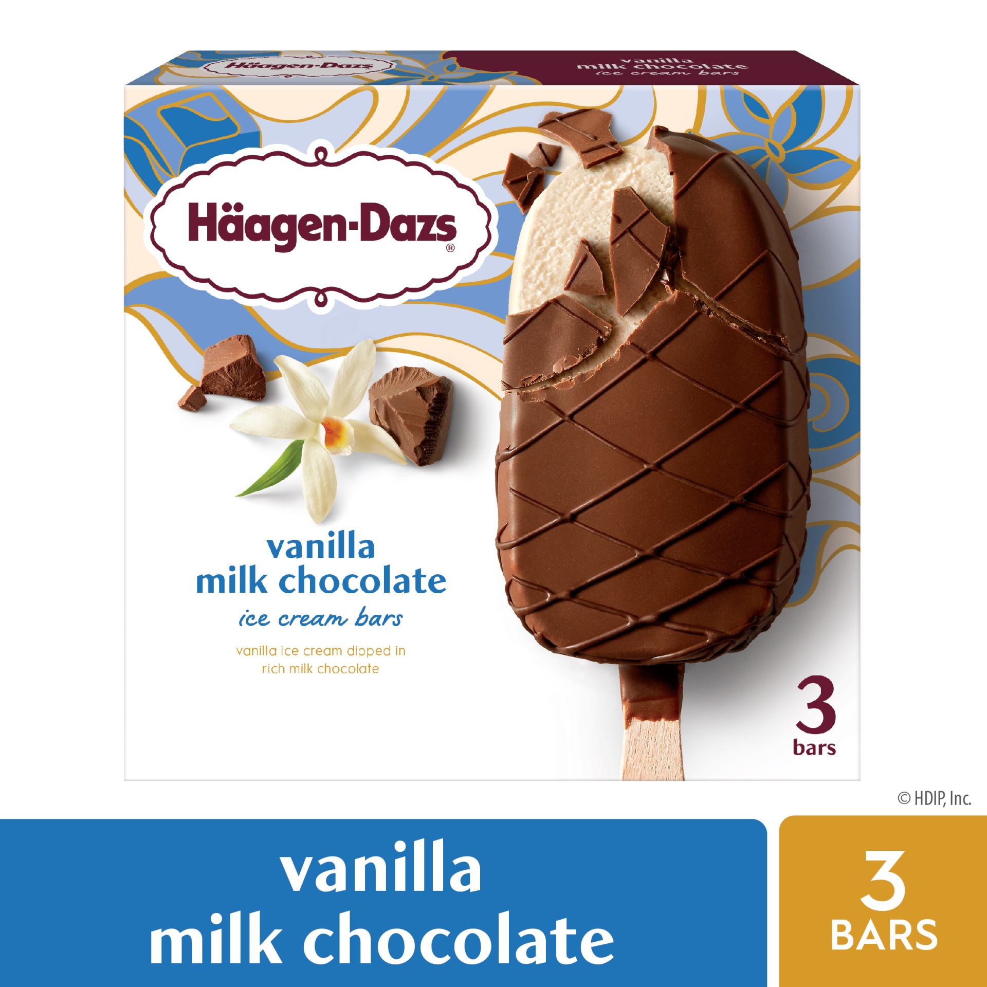 slide 1 of 7, Häagen-Dazs Vanilla Milk Chocolate Ice Cream Bars, 3 ct