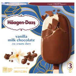Häagen-Dazs Vanilla Milk Chocolate Ice Cream Snack Bars, 3 Count
