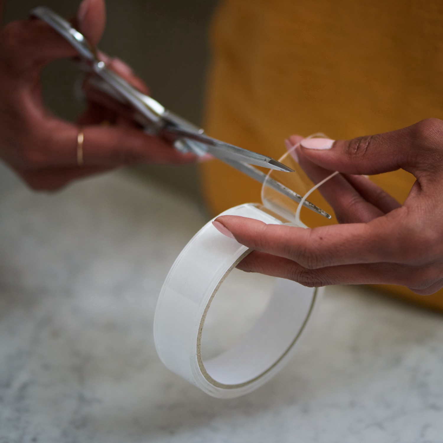 slide 4 of 5, Duck Brand Duck Max Strength Nano-Grab Gel Mounting Tape, 0.94 in x 5 ft