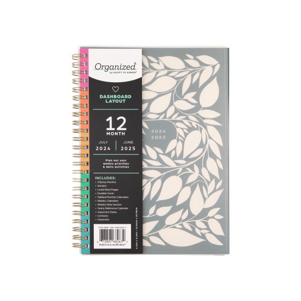 slide 6 of 10, 2024 Happy Planner 12-Month Monthly/Weekly Small Organized By Happy Planner, 5-1/2"" X 8-1/4"", Westward Sun, July 2024 To June 2025, 1 ct