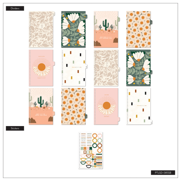 slide 10 of 10, 2024 Happy Planner 12-Month Monthly/Weekly Small Organized By Happy Planner, 5-1/2"" X 8-1/4"", Westward Sun, July 2024 To June 2025, 1 ct