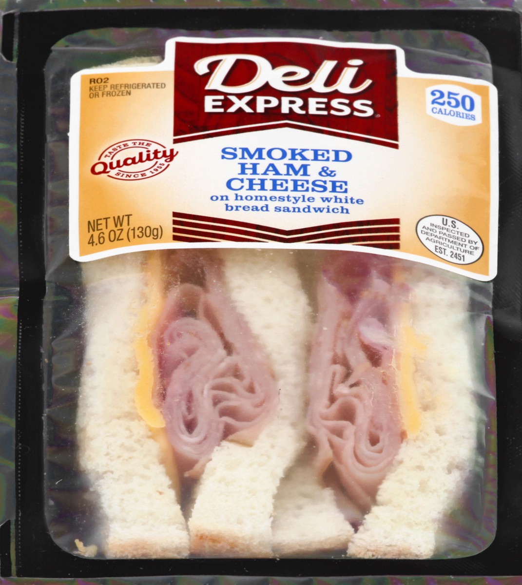 slide 8 of 10, Deli Express Smoked Ham & Cheese Sandwich 4.6 oz, 4.6 oz