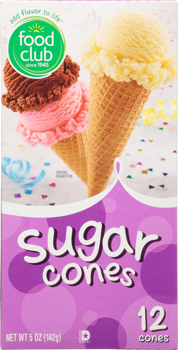 slide 5 of 14, Food Club Sugar Cones 12 ea, 12 ct