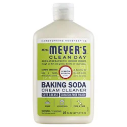 Mrs. Meyer''s Clean Day Mrs. Meyer’s Baking Soda Cream Cleaner, Cuts Grease, Scratch-Free Polish, Plant-Derived Cleaning Ingredients, Lemon Verbena, 16 Fl Oz, Pack of 1