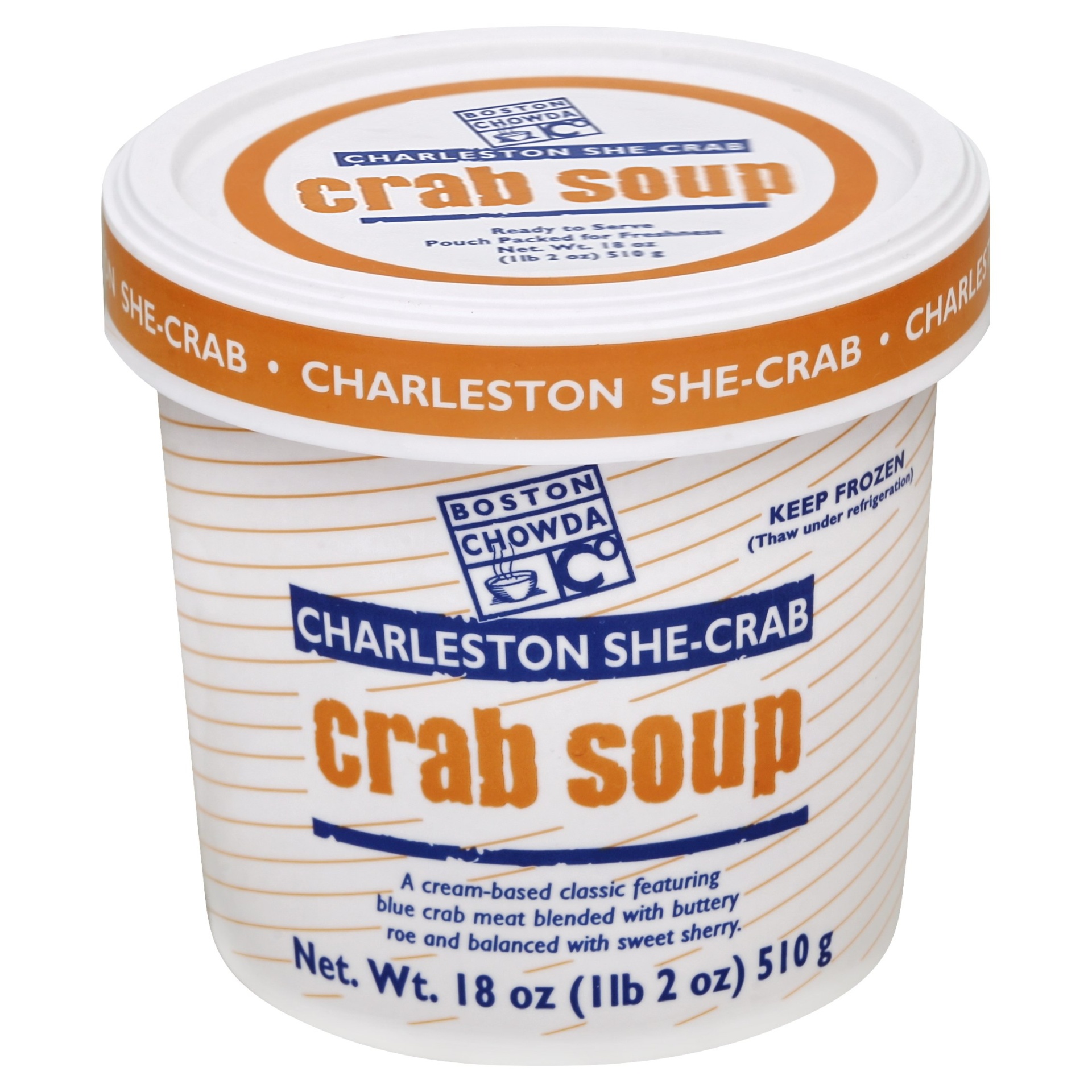 slide 1 of 1, Boston Chowda Co. Charleston She Crab Soup, 18 oz