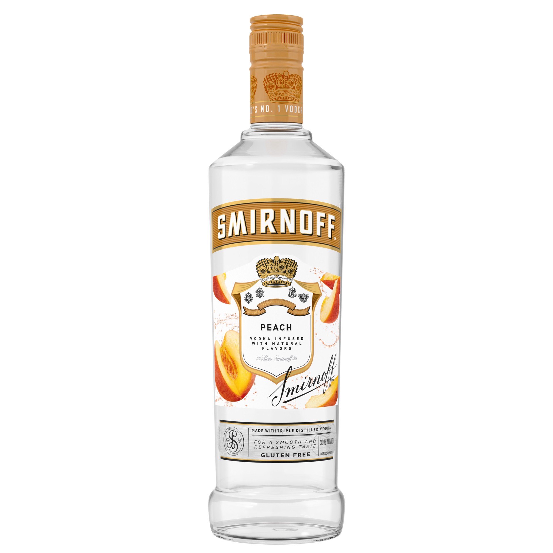 slide 1 of 4, Smirnoff Peach (Vodka Infused With Natural Flavors), 750 mL, 750 ml