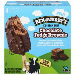 Ben & Jerry''s Chocolate Fudge Brownie Ice Cream Bars 4 - 2.5 fl oz Bars