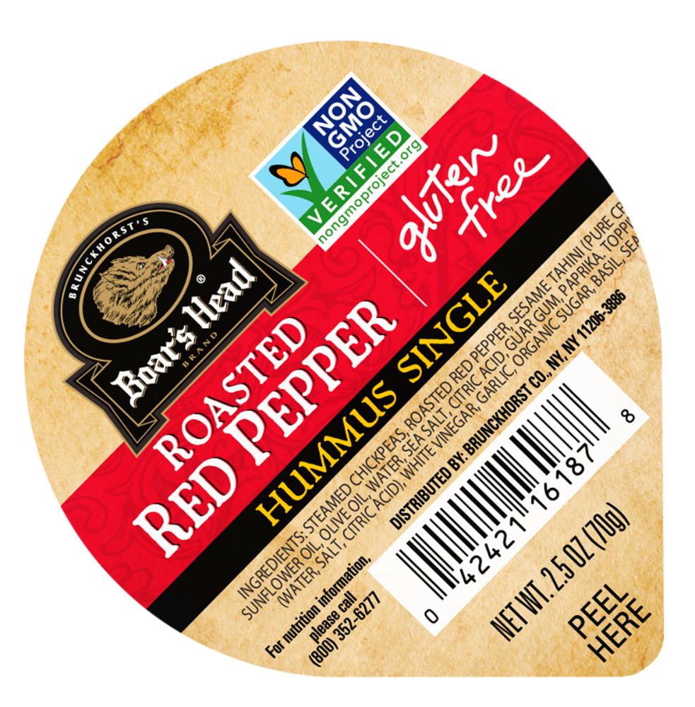 slide 1 of 6, Boar's Head Boars Head Hummus Single, Roasted Red Pepper, 2.5 oz