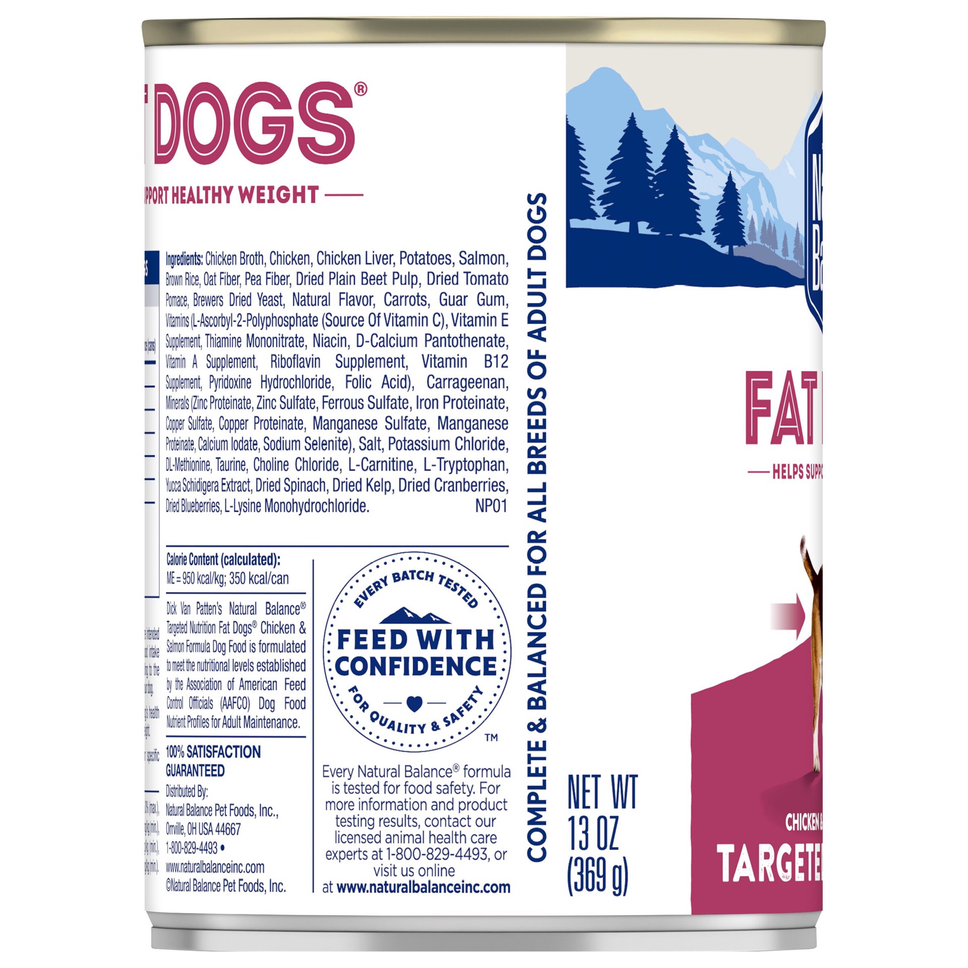 slide 4 of 5, Natural Balance Fat Dogs Targeted Nutrition Chicken & Salmon Formula, Wet Dog Food, 13oz, 13 oz
