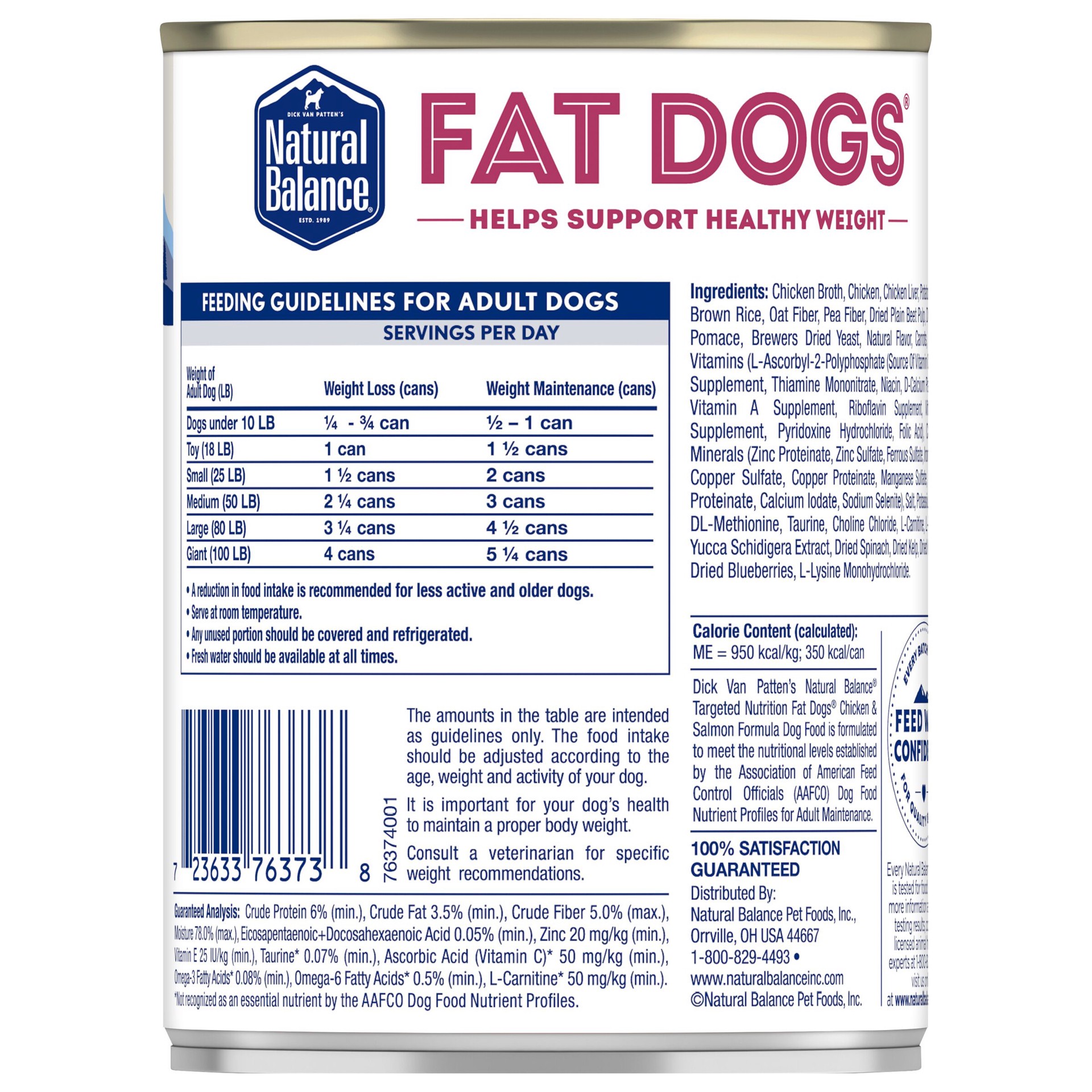 slide 3 of 5, Natural Balance Fat Dogs Targeted Nutrition Chicken & Salmon Formula, Wet Dog Food, 13oz, 13 oz