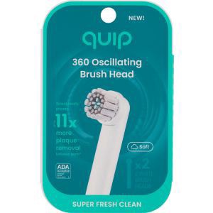 slide 1 of 1, Quip 360 Oscillating Replacement Brush Head, Soft, 2 Ct, 2 ct