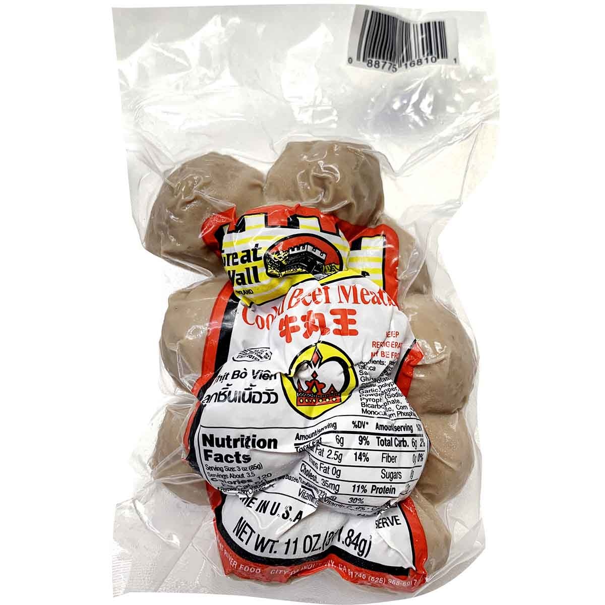 slide 1 of 1, Greatwall Beef Meat Balls, 11 oz