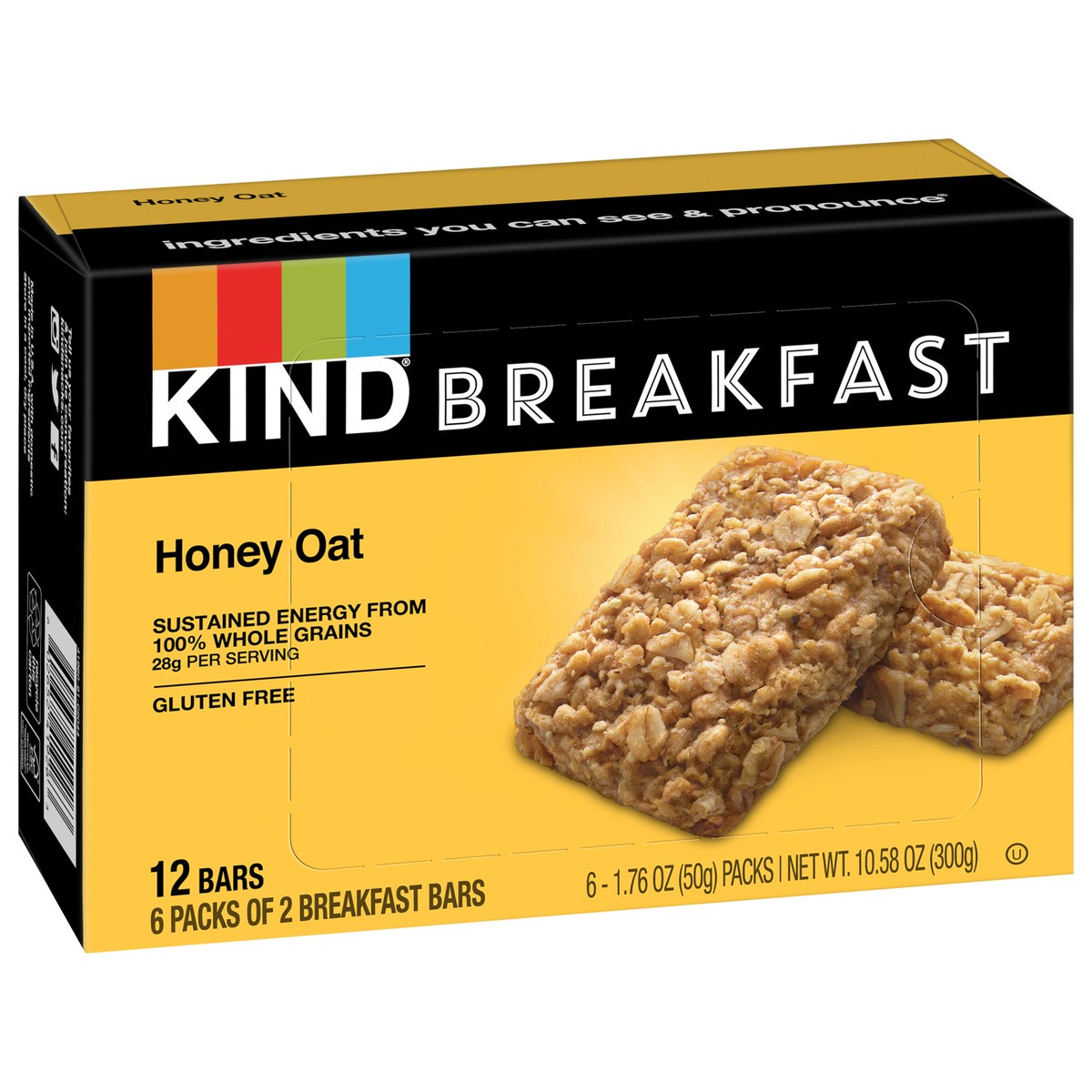 slide 4 of 9, Kind Breakfast Honey Oat, 6 ct