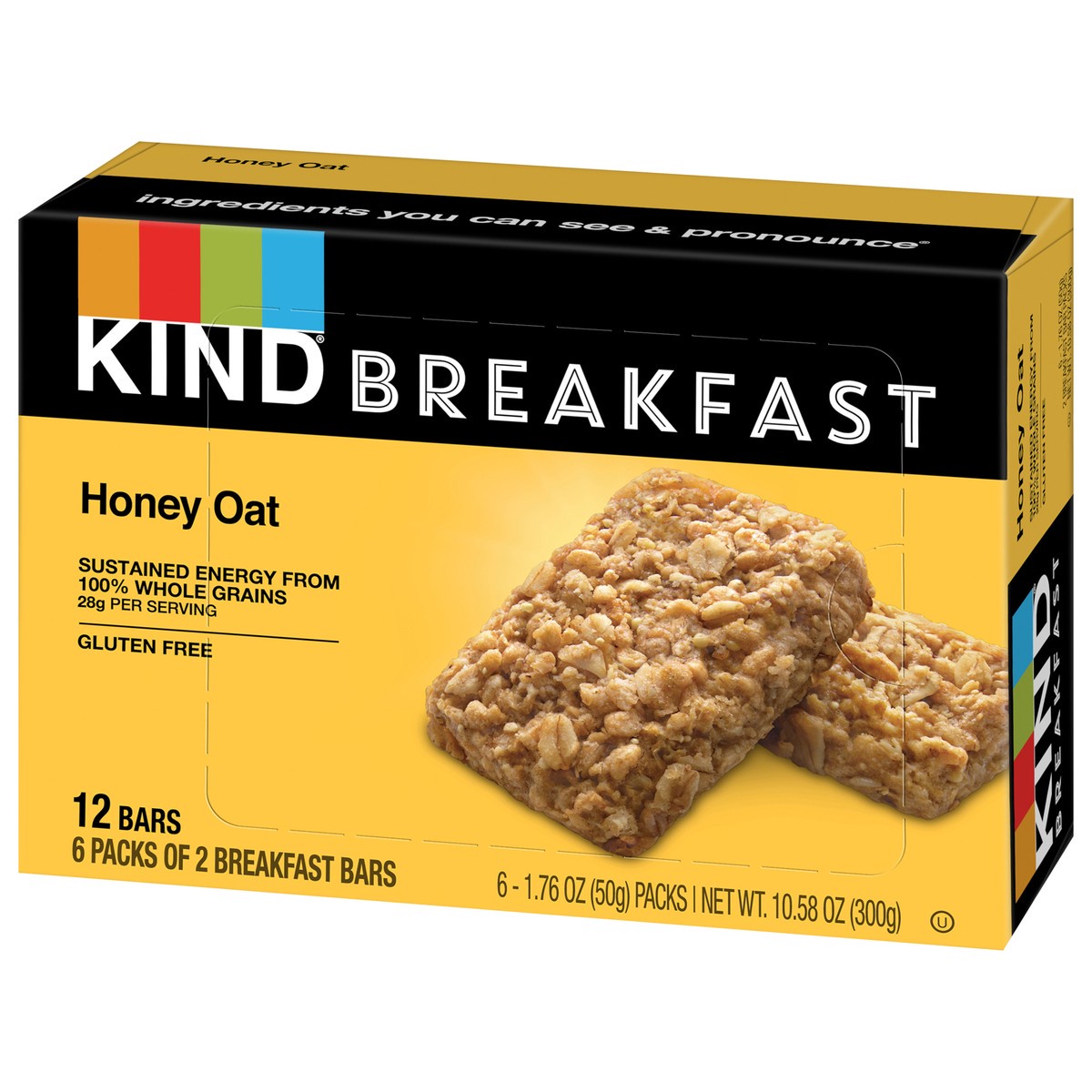 slide 2 of 9, Kind Breakfast Honey Oat, 6 ct
