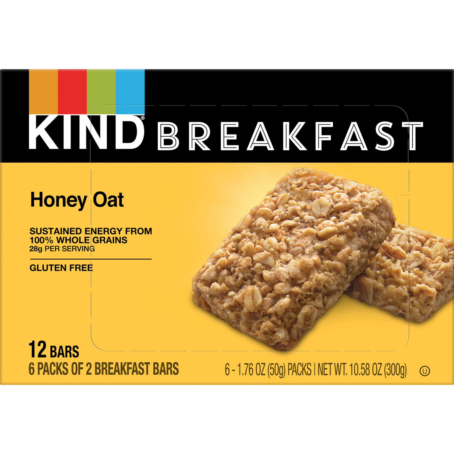 slide 1 of 9, Kind Breakfast Honey Oat, 6 ct