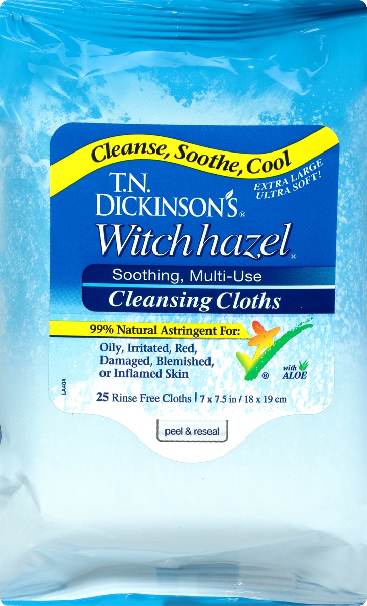 slide 8 of 10, T.N. Dickinson's Witch Hazel Cleansing Cloths, 25 ct