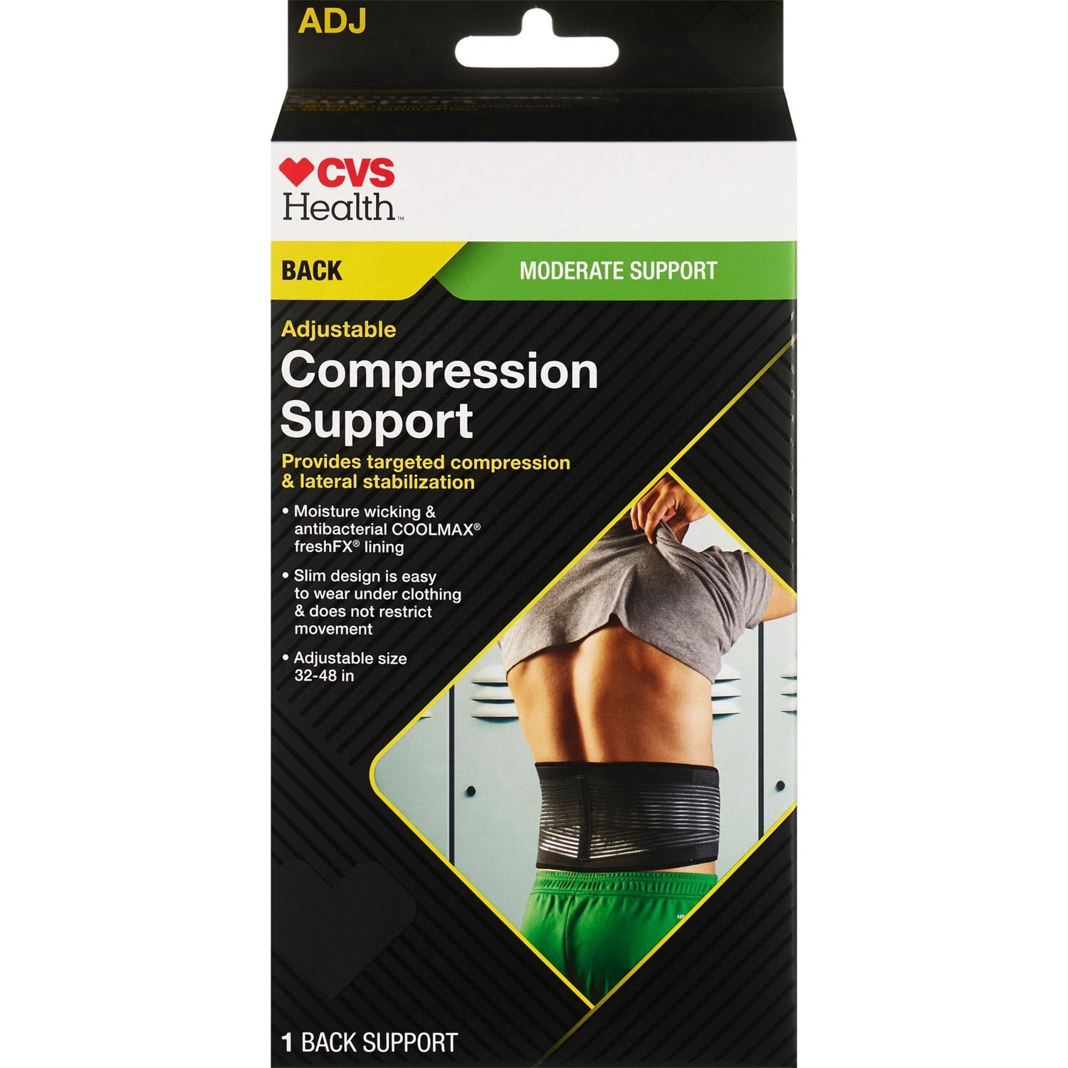 slide 1 of 9, Cvs Compression Back Support, 1 ct