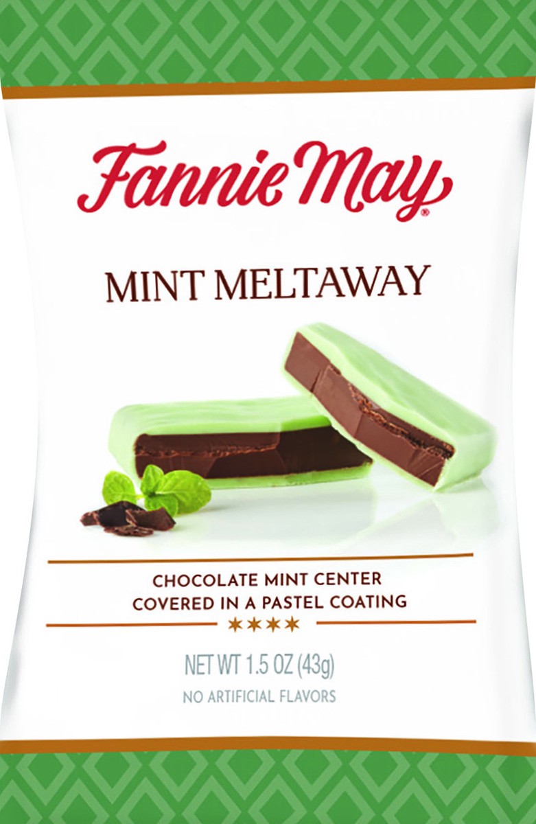 slide 1 of 9, Fannie May Mint Meltaway Chocolate Candy, 1.5 oz