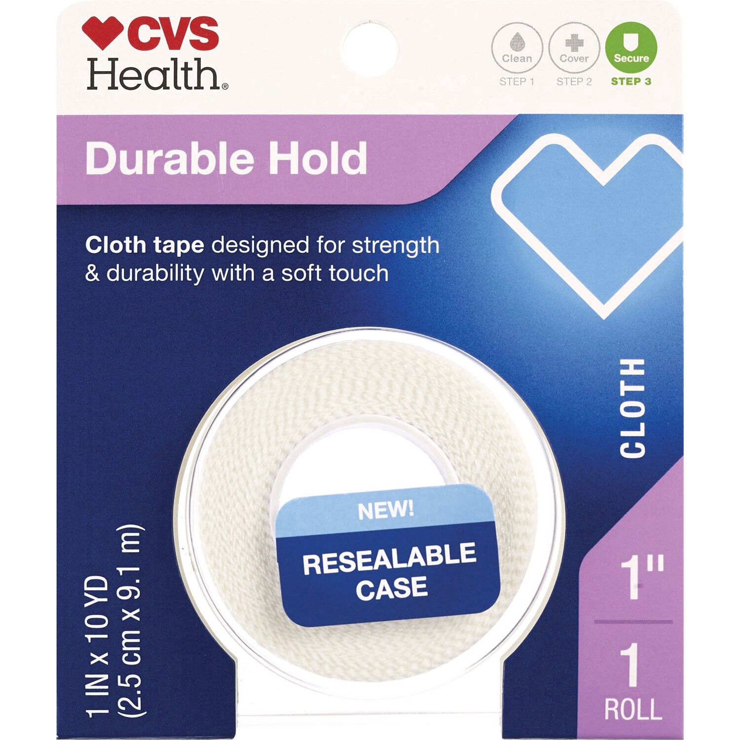 slide 1 of 8, Cvs All Purpose Cloth Tape, 1 In X 10 Yd, 1 Pk, 1 ct