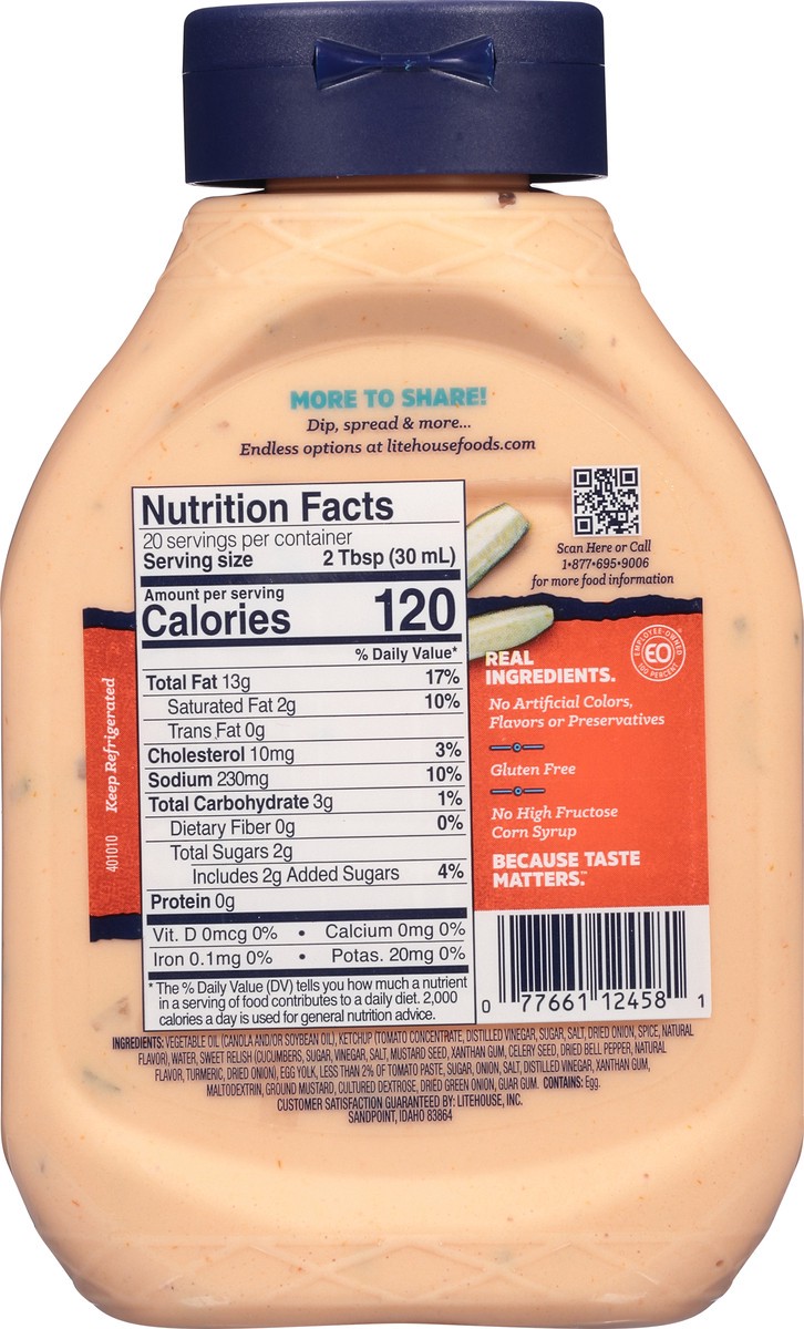 slide 3 of 7, Litehouse Thousand Island Dressing 20 Oz., 20 fl oz