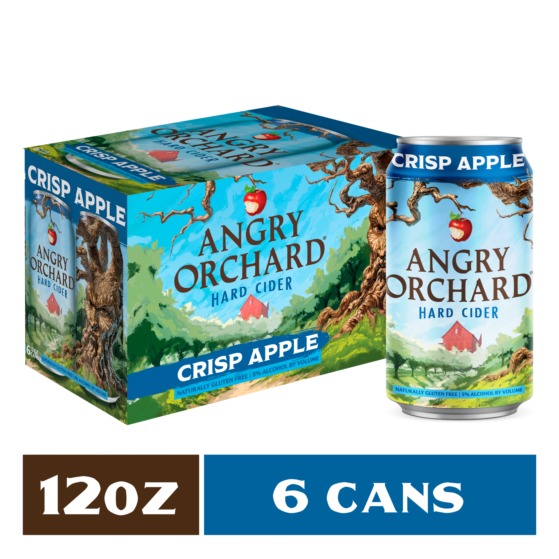 slide 1 of 8, Angry Orchard Crisp Apple Hard Cider, Spiked (12 fl. oz. Can, 6pk.), 6 ct; 12 oz
