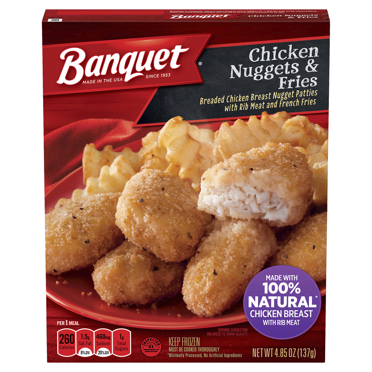 slide 1 of 7, Banquet Chicken Nuggets And Fries, 