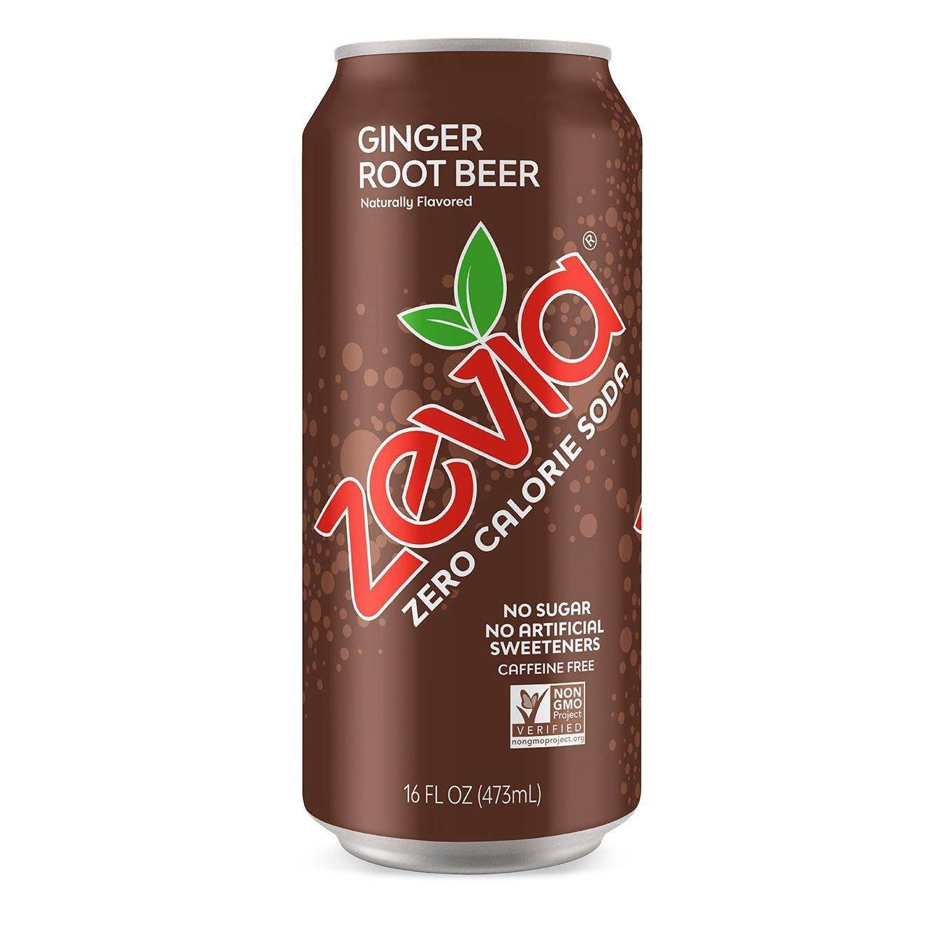 slide 1 of 3, Zevia Ginger Root Beer Zero Calorie Soda, 16 fl oz