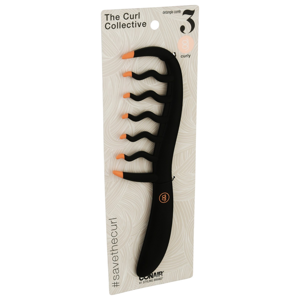 slide 6 of 9, Conair Curl Collective Curly Comb Black, 1 ct