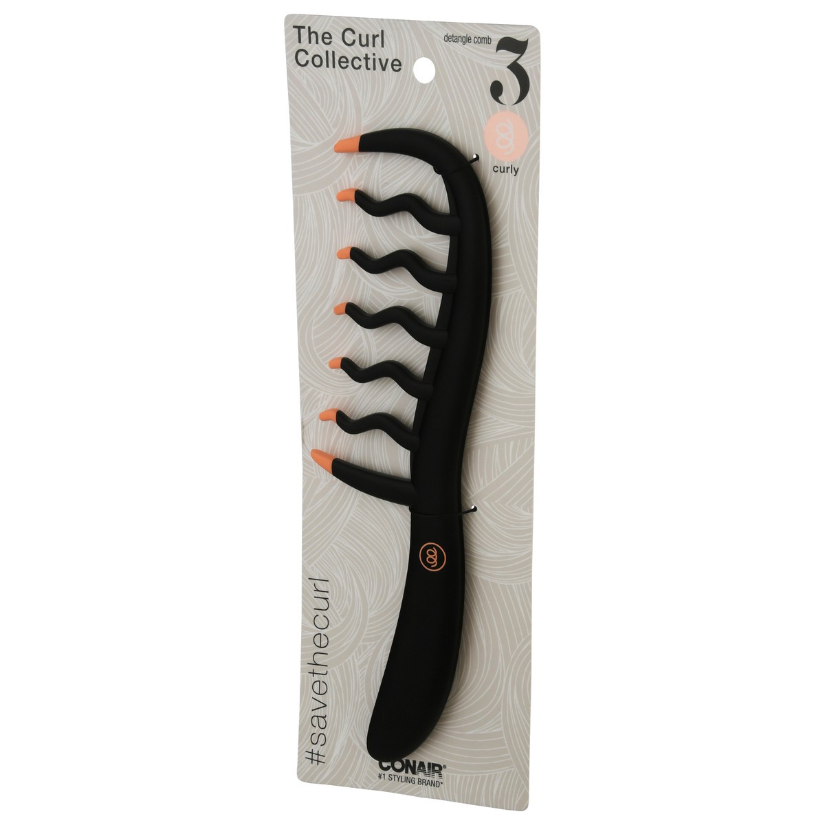 slide 8 of 9, Conair Curl Collective Curly Comb Black, 1 ct