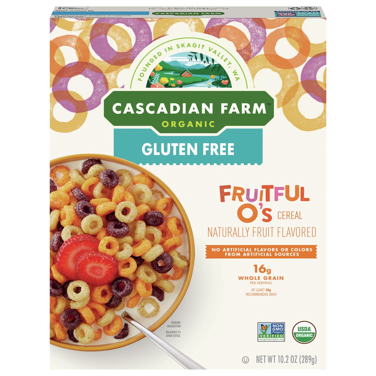 slide 1 of 9, Cascadian Farm Organic Fruitful O's Cereal, Gluten Free, 10.2 oz., 10.2 oz