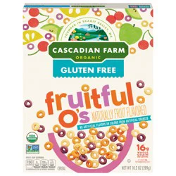 Cascadian Farm Organic Fruitful O's Cereal, Gluten Free, Made with Whole Grain, 10.2 oz