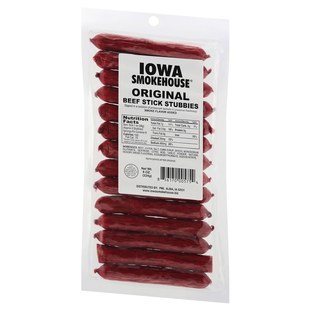 slide 5 of 12, Iowa Smokehouse Original Beef Stick Stubbies 8 oz, 8 oz