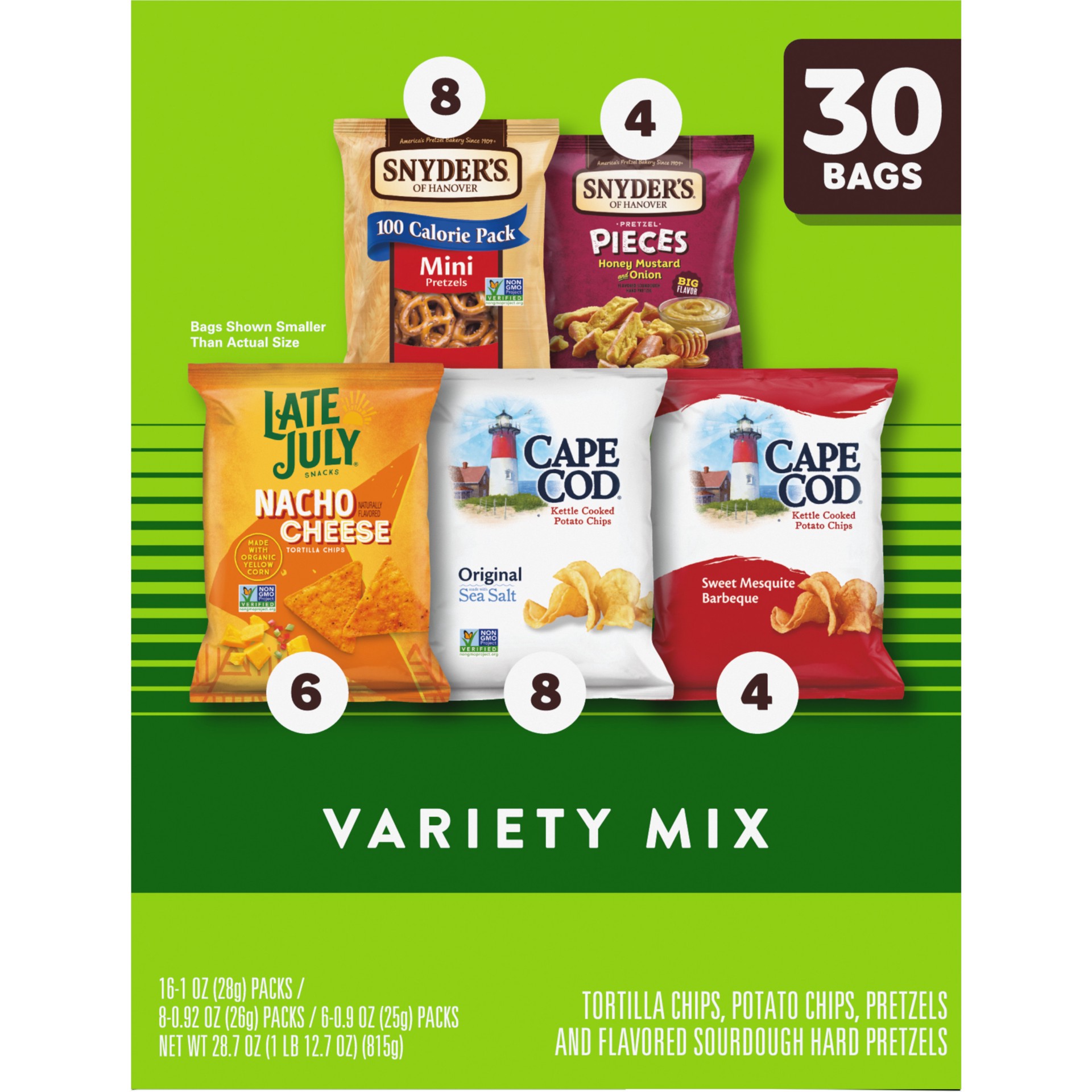 slide 5 of 6, Snyder's of Hanover Snacks Variety Pack, 28.700 oz