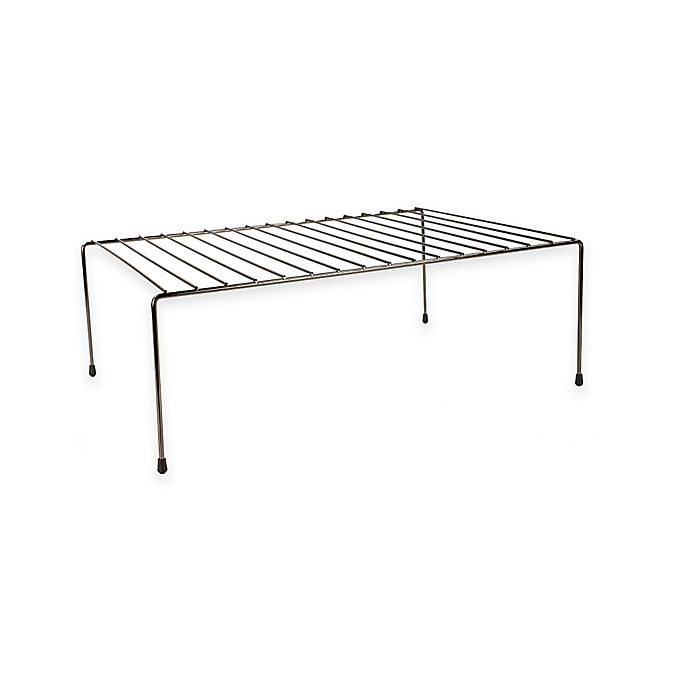 slide 1 of 3, Home Basics Large Helper Wire Shelf - Onyx, 1 ct