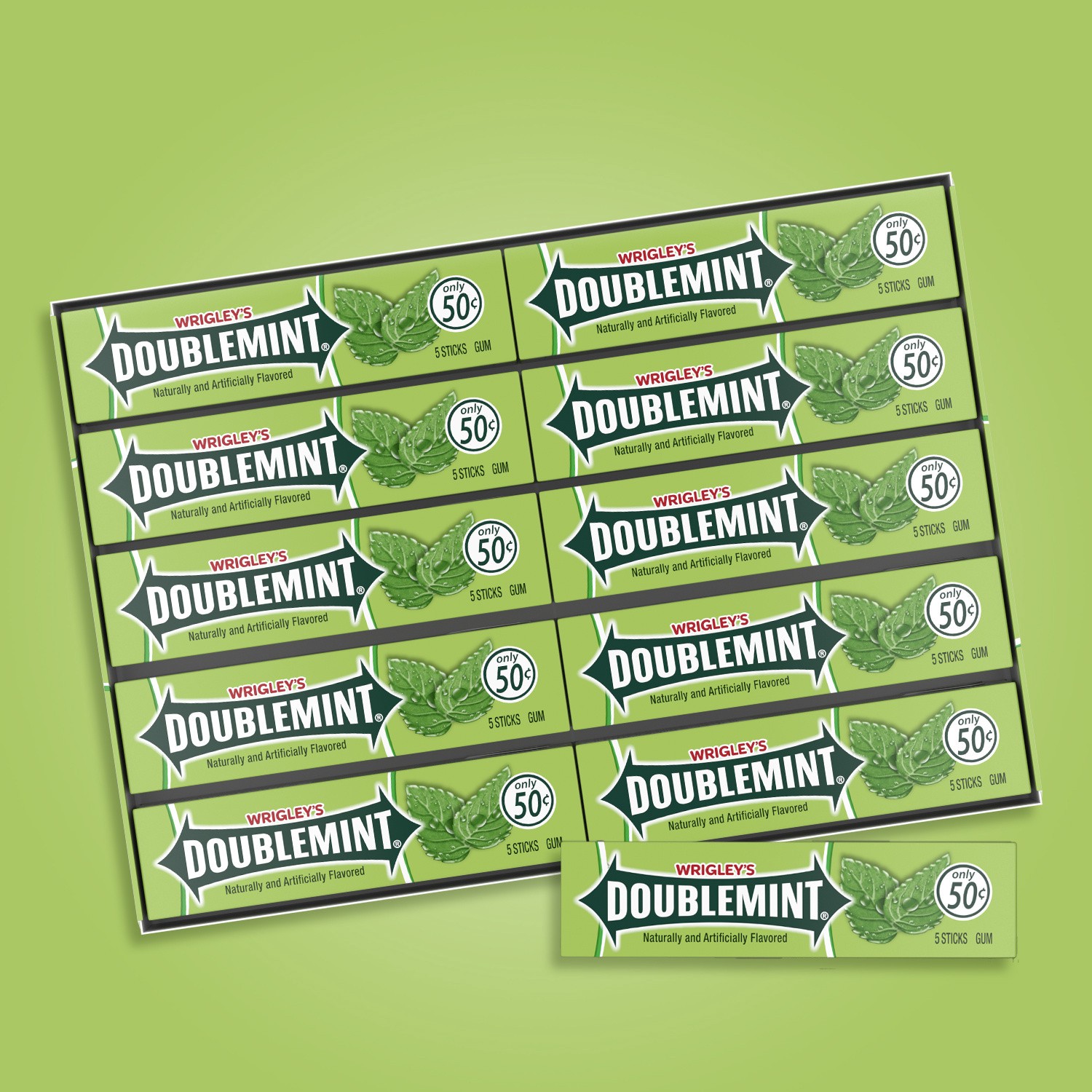 slide 2 of 8, Doublemint WRIGLEY'S DOUBLEMINT Chewing Gum Bulk Pack, 5 Stick (Pack of 40), 200 pc