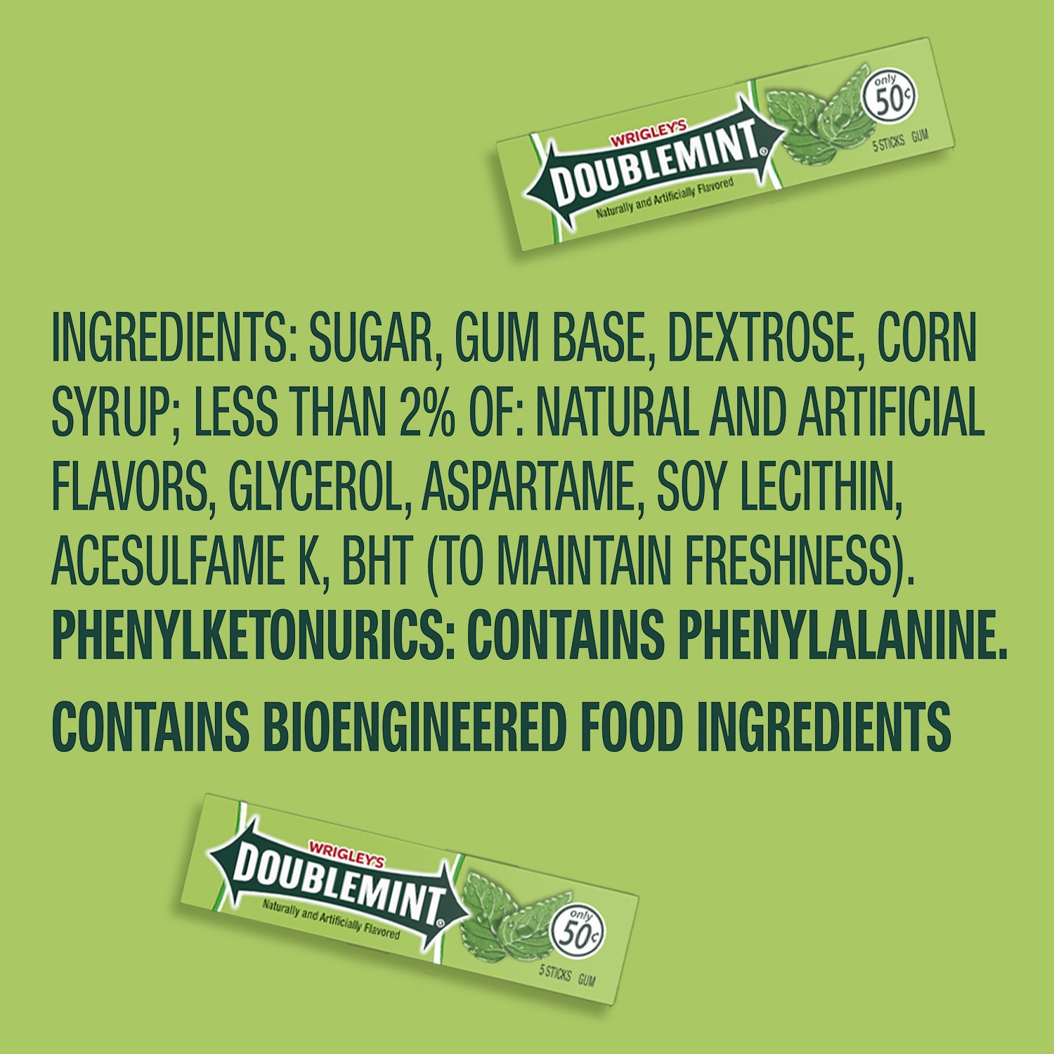 slide 8 of 8, Doublemint WRIGLEY'S DOUBLEMINT Chewing Gum Bulk Pack, 5 Stick (Pack of 40), 200 pc