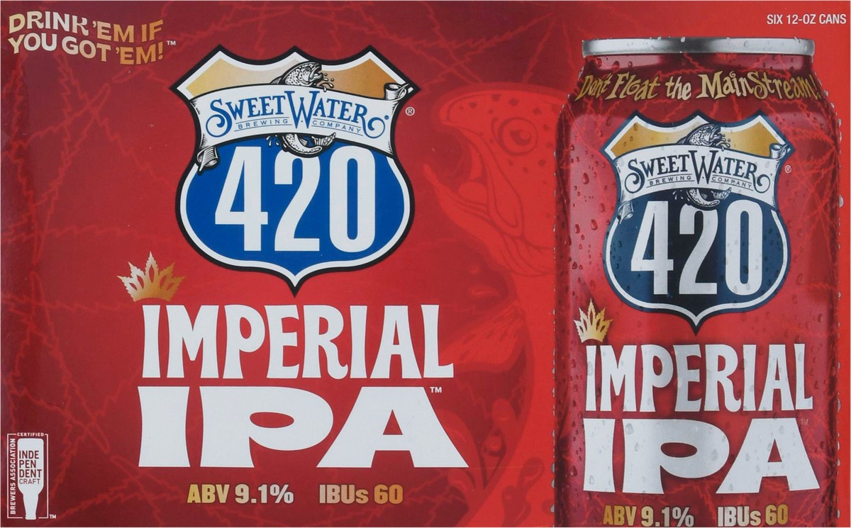 slide 11 of 12, SweetWater Brewing Company Sweetwater Imperial Ipa 420 6Pk Cans, 6 ct