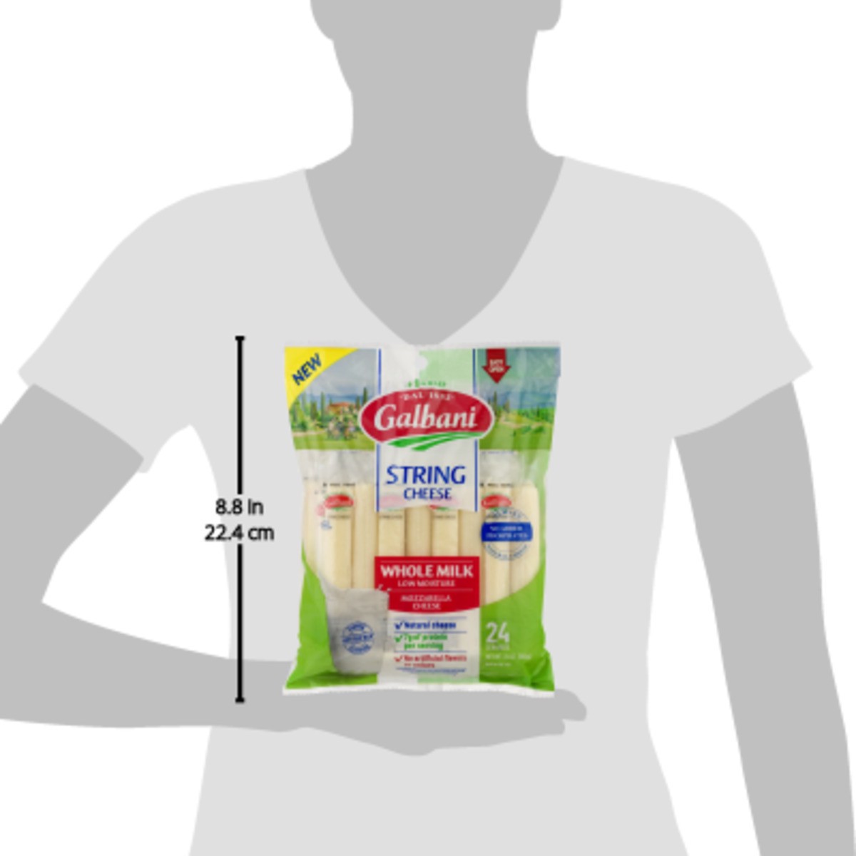 slide 5 of 11, Galbani Whole Milk Low Moisture Mozzarella String Cheese - 24 oz, 24 oz