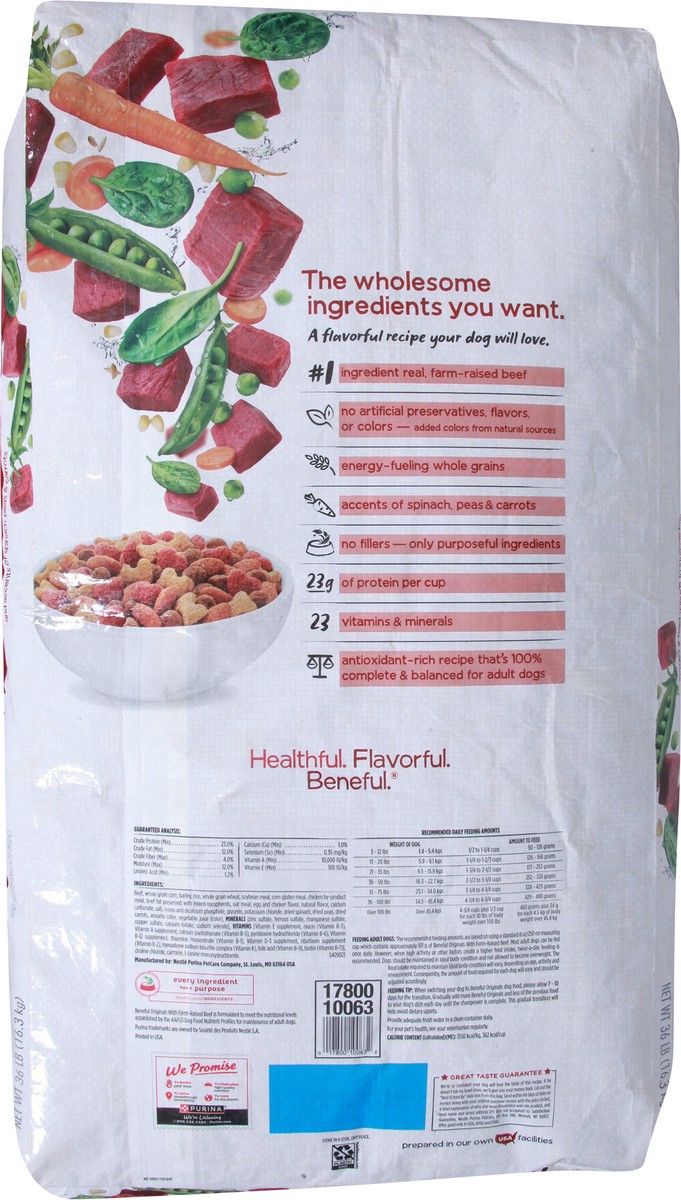 slide 6 of 7, Beneful Purina Beneful Originals With Farm-Raised Beef Natural Dog Food Dry Recipe With Added Vitamins, Minerals and Nutrients, 36 lb
