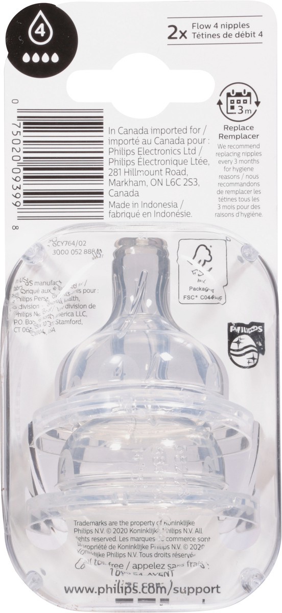 slide 2 of 9, Philips Avent Anti-colic Baby Bottle Flow 4 Nipple, 2pk, SCY764/02, 2 ct