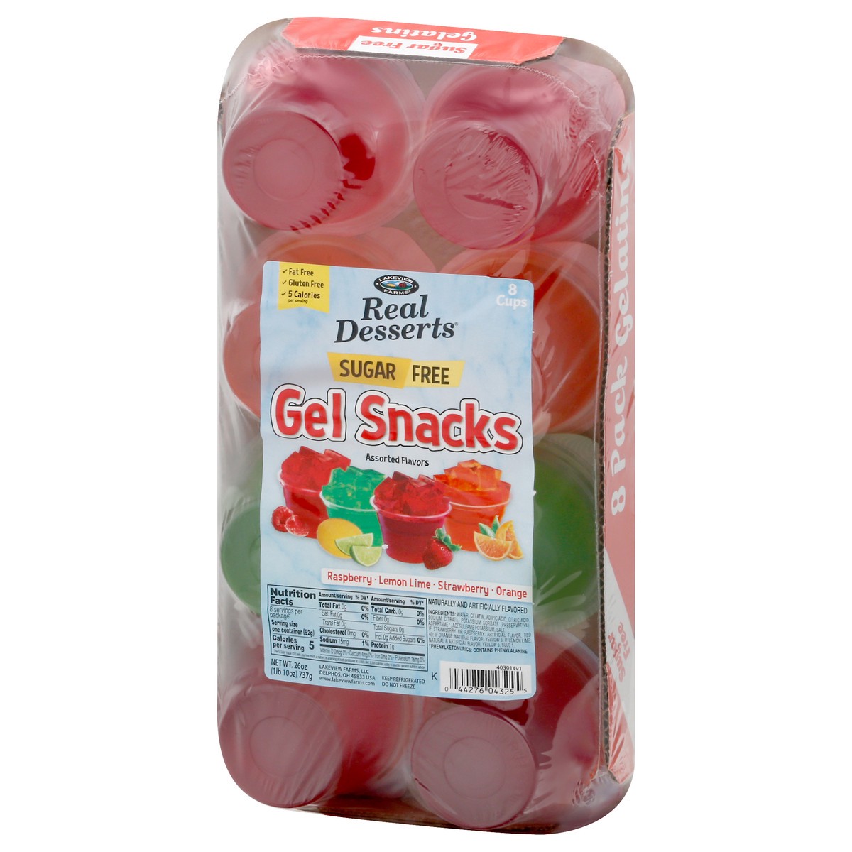 slide 4 of 9, Lakeview Farms Real Desserts Sugar Free 8 Pack Assorted Flavors Gel Snacks 8 ea, 8 ct